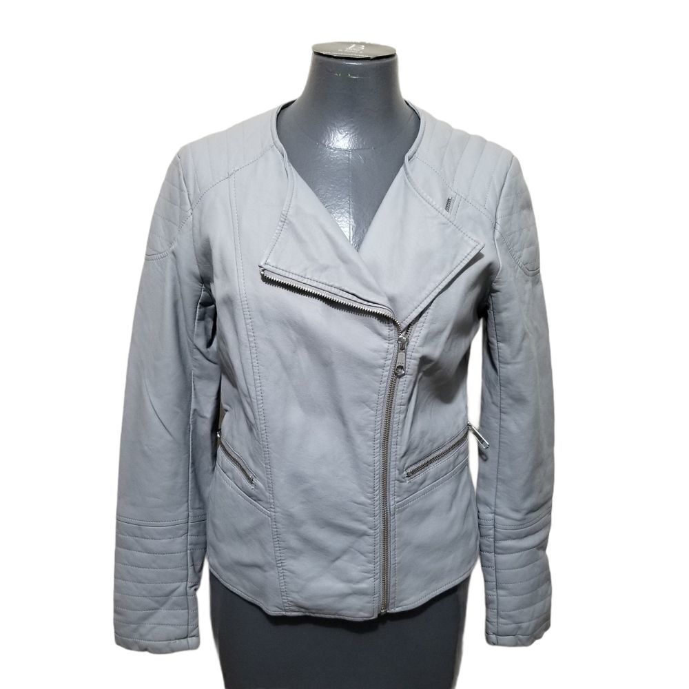 Apt. 9 Light Gray Faux Leather Jacket S